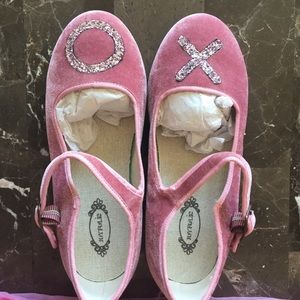 JOYFULie Pink Velvet Mary Janes